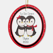 Amour Penguin Couple Ornement de Noël (Gauche)