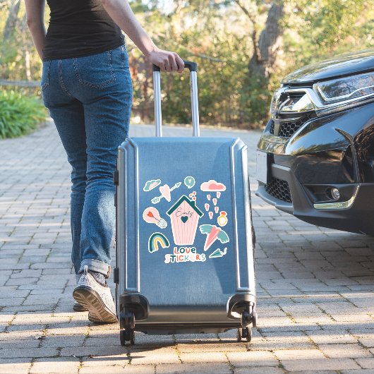 Amour personnalisé mignon Autocollant en vinyle co (Valise Insitu)