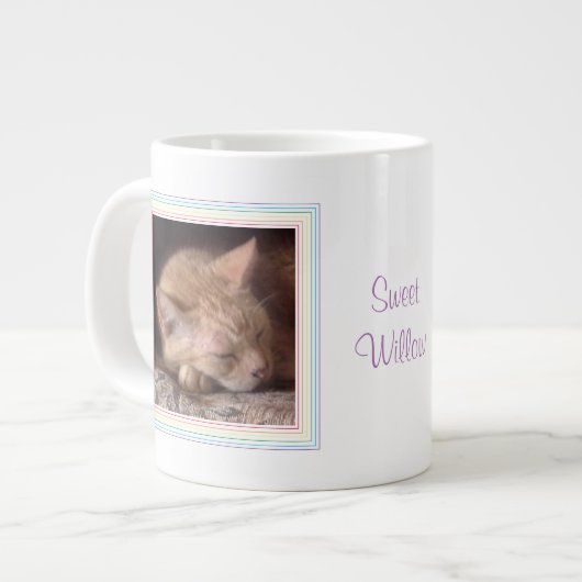 AMOUR PET Grosse Mug blanc + Texte / Arc-en-ciel (Devant gauche)