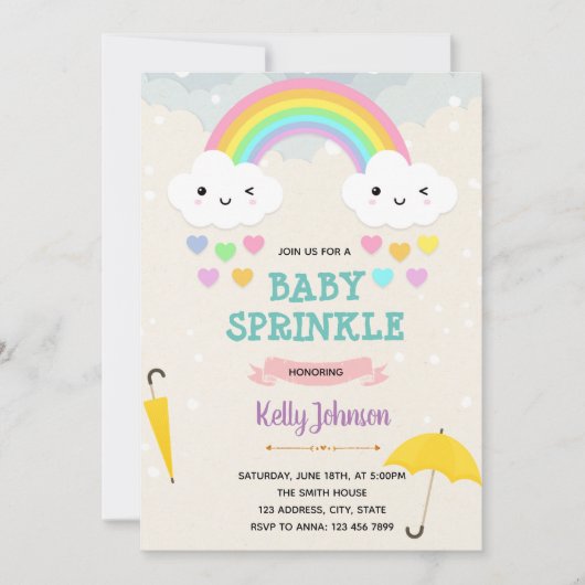 Amour pluie douche anniversaire invitation (Devant)