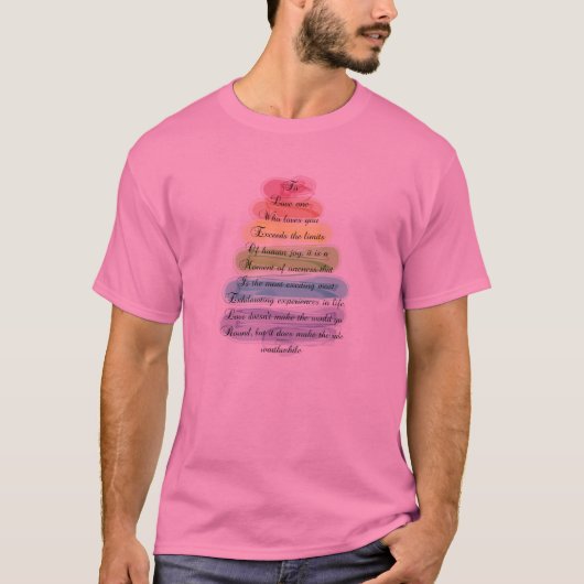 "Amour" Poème Cadeaux Artsy Tree Design T-shirt (Devant)