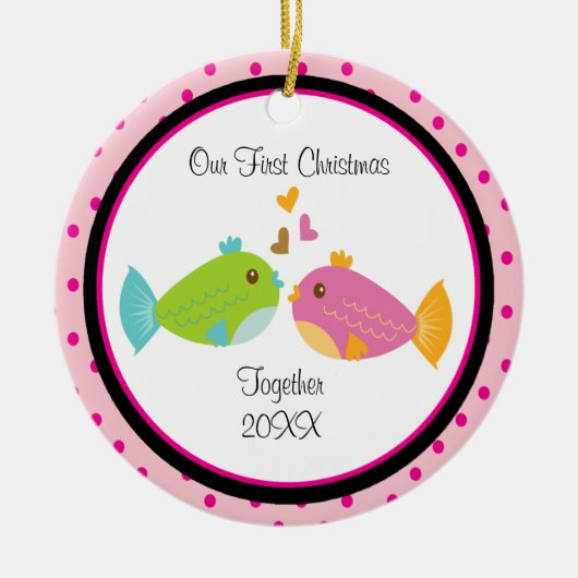 Amour Poisson Couple Ornement de Noël (Devant)