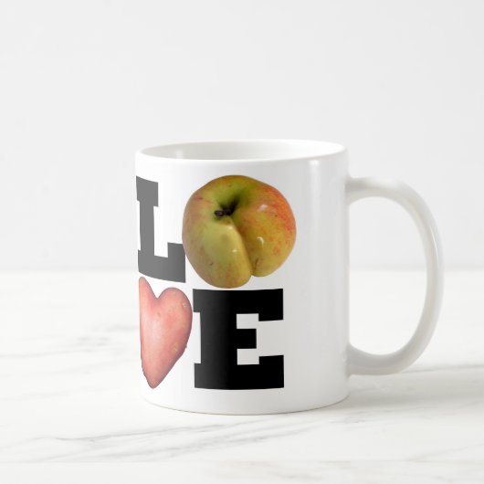 AMOUR Pomme Coeur Pomme Mug (Droite)