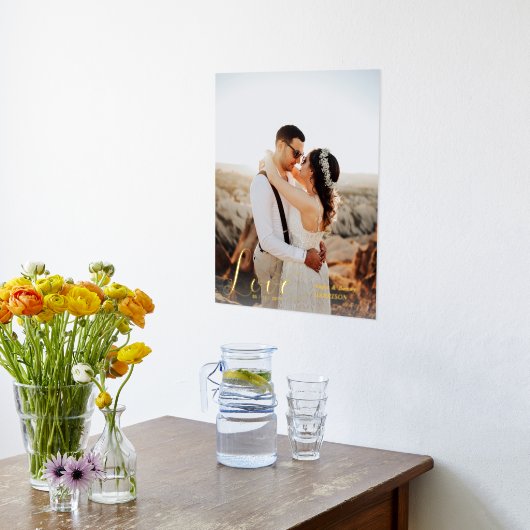 Amour | Poster personnalisé Mariage photo Couple F (Couchage (Cuisine))