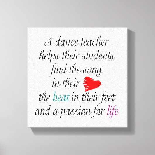 Amour Pour Apprendre À Danser Canevas Mur Art (Recto)