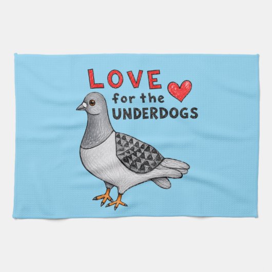 Amour pour les Underdogs – Torchons avec colombe (Horizontal)
