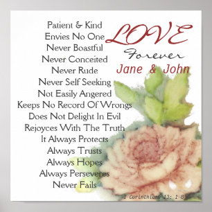 Amour pour toujours Poster Personnalisé Personnali