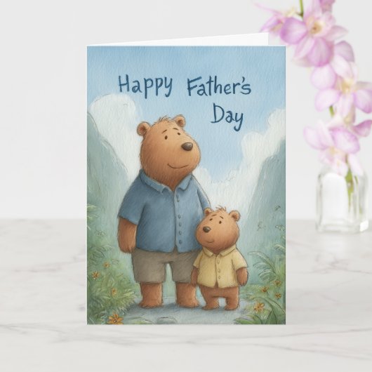 Amour qui grandit Carte de fête du Père plus forte (Orchidée)