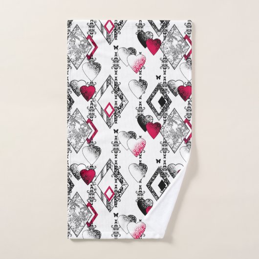 Amour, résille, patchwork (Serviette à main)