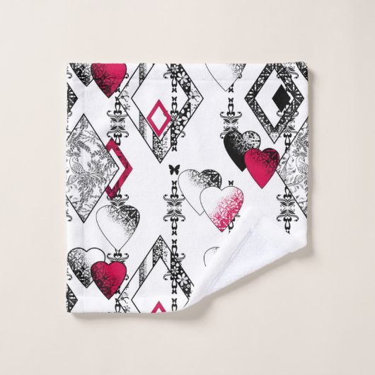 Amour, résille, patchwork (Gant de toilette)