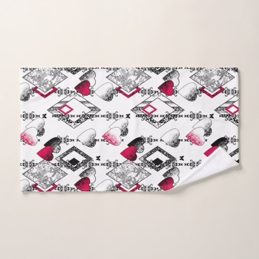 Amour, résille, patchwork (Serviette à main)