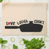 "Amour, Rire, Cook !" Serviette de thé de cuisine (Plié)