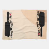 "Amour, Rire, Cook !" Serviette de thé de cuisine (Horizontal)