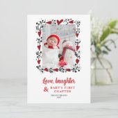 Amour rire Fêtes de coeur Bébé Faire-part (Debout devant)