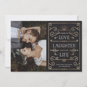 Amour rire Vie Nouvel An Carte photo de vacances