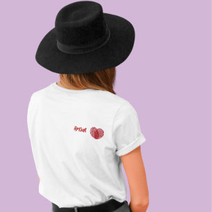 Amour Rode Vingerafdruk Hart  T-shirt