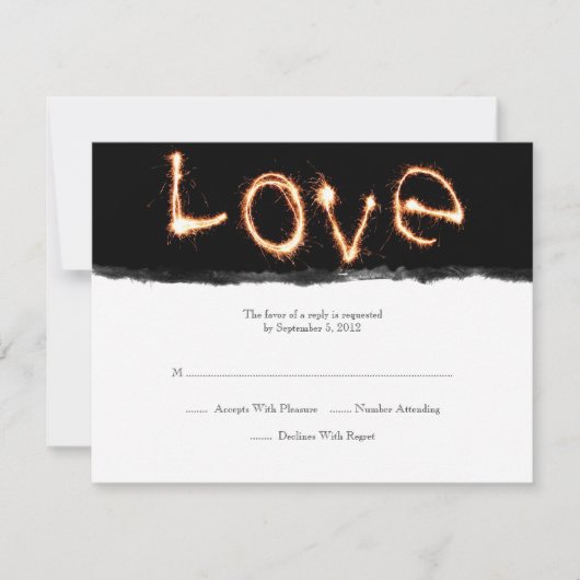 Amour romantique Sparklers Mariage RSVP (Devant)