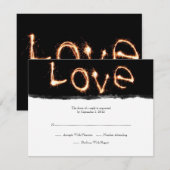 Amour romantique Sparklers Mariage RSVP (Devant / Derrière)