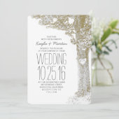 Amour rustique invitations de mariage d'arbre coeu (Debout devant)