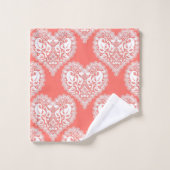 Amour sans couture Valentines Jour blanc dentelle  (Gant de toilette)