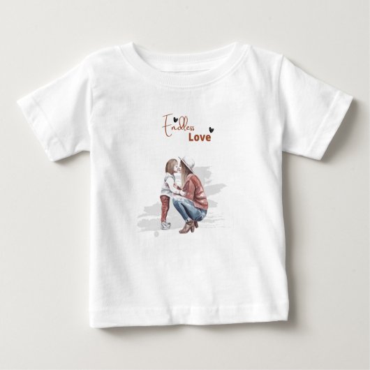 Amour sans fin Imprimer Tshirt bébé blanc moderne (Devant)