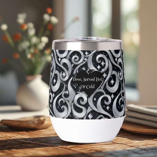 Amour Servi Chaud ou Froid Luxe Funky en Argent