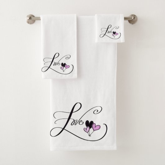 Amour Serviette de bain ensemble (En situation)