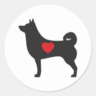 Amour Shiba Inu - autocollant de cercle