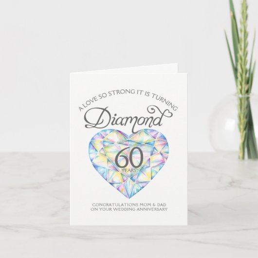 Amour si fort carte d'anniversaire de diamant pour (Devant)