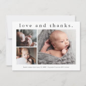 Amour simple et Merci Faire-part bébé (Devant)