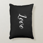 "Amour" sur Coussin d'Accent Noir & Blanc (Devant(Vertical))