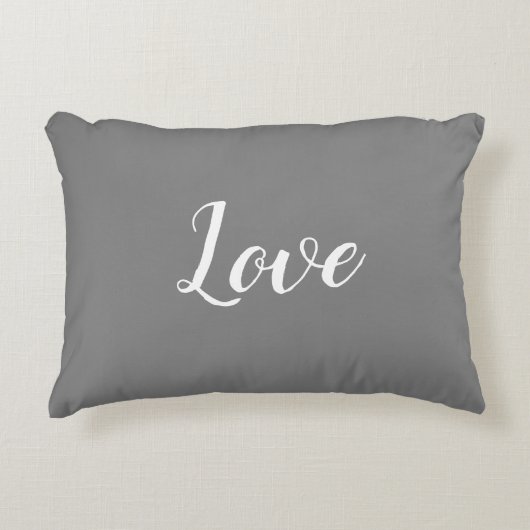 « Amour » sur Coussin de Réhausse à Accent Gris et (Devant)