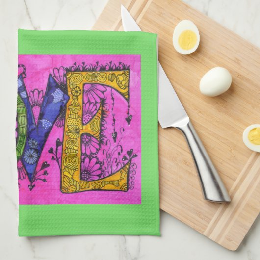 Amour Sur Cuisine Serviette (Quart Plié)