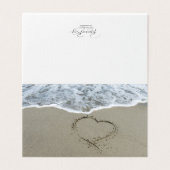 Amour sur la plage blanc ensemble carte pour notes (Outside Unfolded)