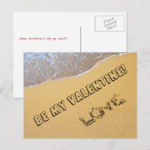 Amour sur la plage Carte Saint Valentin (Devant / Derrière)