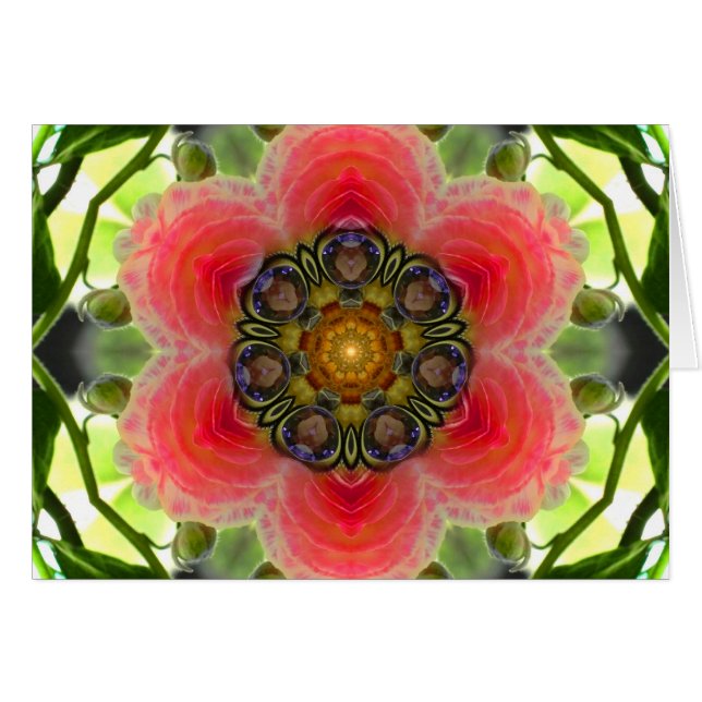 Amour sur le mandala de fleur de vigne (Devant horizontal)