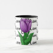 Amour Tulipe pourpre Mug floral (Centre)