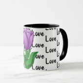 Amour Tulipe pourpre Mug floral (Devant droit)