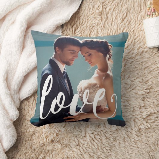Amour Typographie avec Coussin Photo (Couverture)