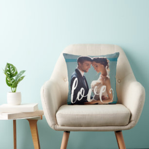 Amour Typographie avec Coussin Photo