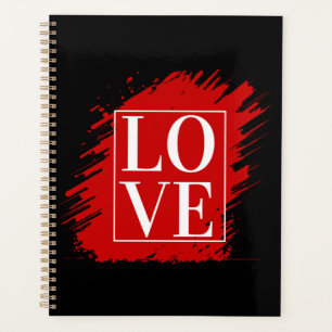 AMOUR TYPOGRAPHIE BLANCHE ART ROUGE