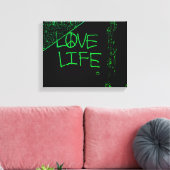 Amour Vie Grafitti Toile Enveloppée Imprimer Neon (Insitu(Salon))
