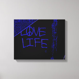 Amour Vie Grafitti Toile Enveloppée Imprimer -Neon