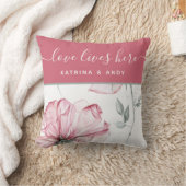 Amour Vit Ici Nom Jeter Oreiller (Couverture)