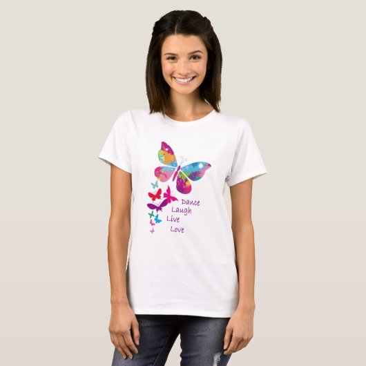 Amour vivant de rire de danse - le T-shirt des (Devant entier)