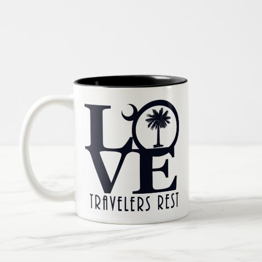 AMOUR Voyageurs Repose 11oz Mug à café à deux tons (Gauche)