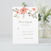 amoureuse couleur florale mariage carte RSVP (Debout devant)