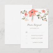amoureuse couleur florale mariage carte RSVP (Devant / Derrière)