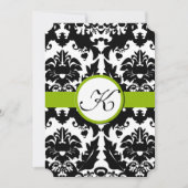 Amoureux Damas verdure Mariage Invitations (Devant)
