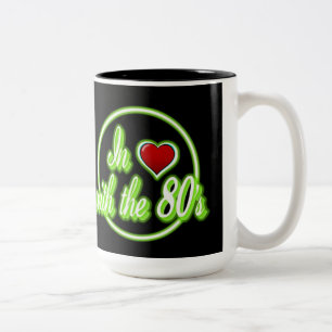 Amoureux de la Mug Retro Green Neon des années 80